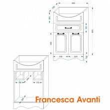 Тумба с раковиной Francesca Империя 55 1 ящ - купить по цене 14950 руб. в интернет-магазине картинка 6