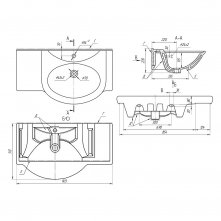 Мебель для ванной VOD-OK Колумбия 95 - купить по цене 51559 руб. в интернет-магазине картинка 2