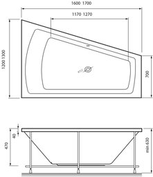 Ванна акриловая Veyer Triniti 160х120 - купить по цене 89638 руб. в интернет-магазине картинка 4