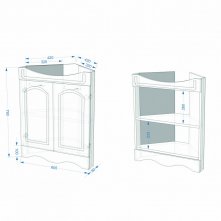 Мебель для ванной Francesca Империя 65 угловая - купить по цене 22400 руб. в интернет-магазине картинка 5