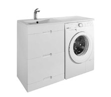 Тумба с раковиной VOD-OK Айрис 120 под стиральную машину - купить по цене 30234 руб. в интернет-магазине картинка 1