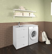 Тумба с раковиной VOD-OK Айрис 120 под стиральную машину - купить по цене 30234 руб. в интернет-магазине картинка 5